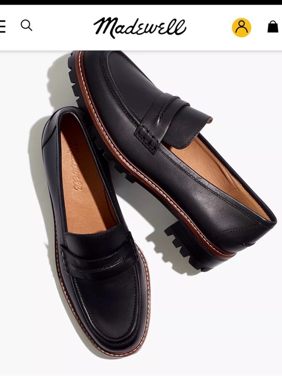 Madewell Other - Madewell Black Leather Lugsole Penny Loafers - 8 good condition